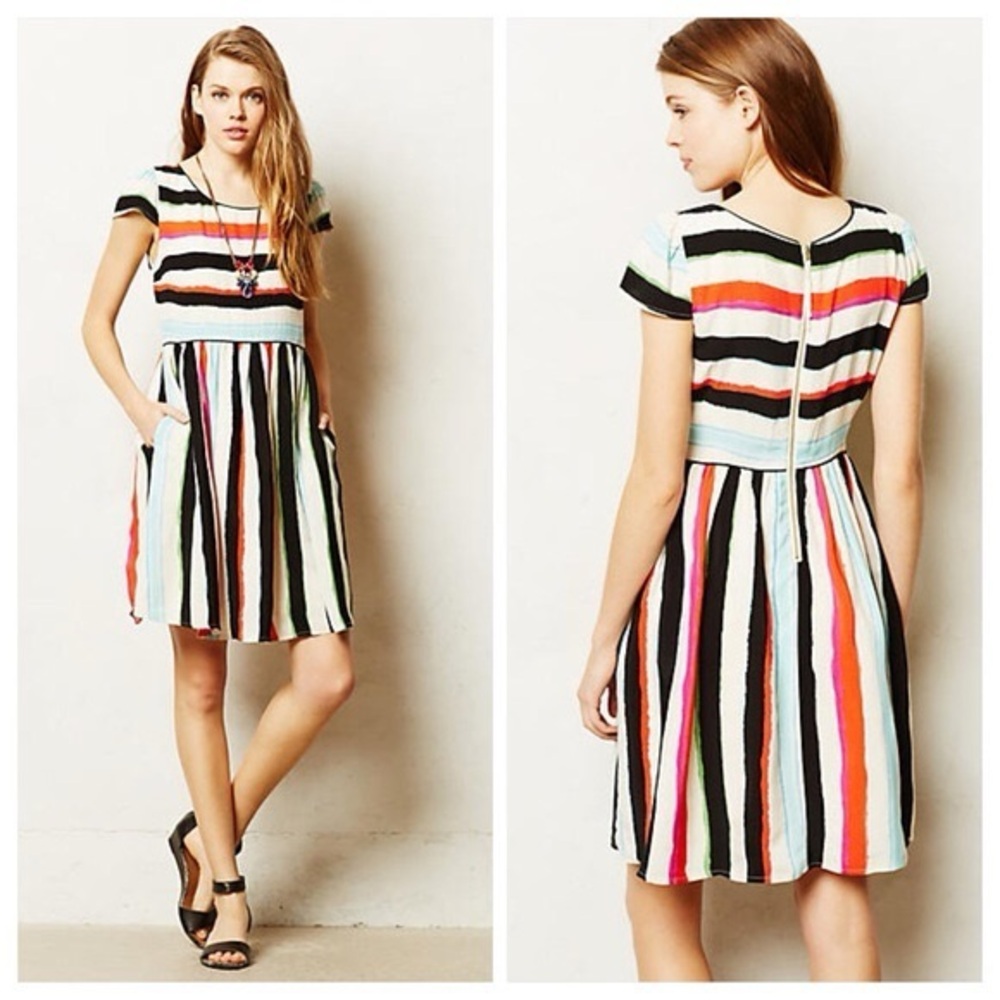 Maeve by Anthropologie Peralta Striped Fit & Flare Dress - Size 2 NWOT